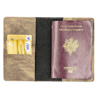 Etui à Passeport Personnalisé Jeans Brown intérieur