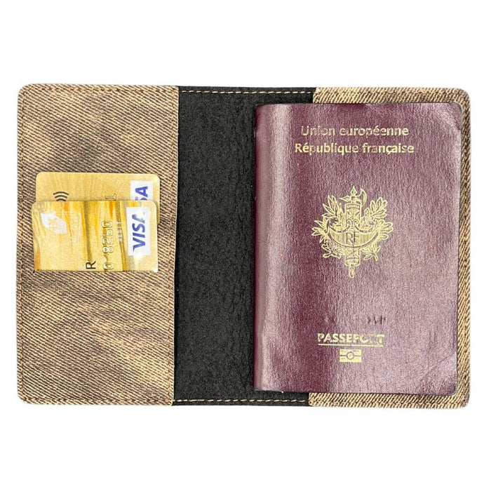 Etui à Passeport Jeans Brown