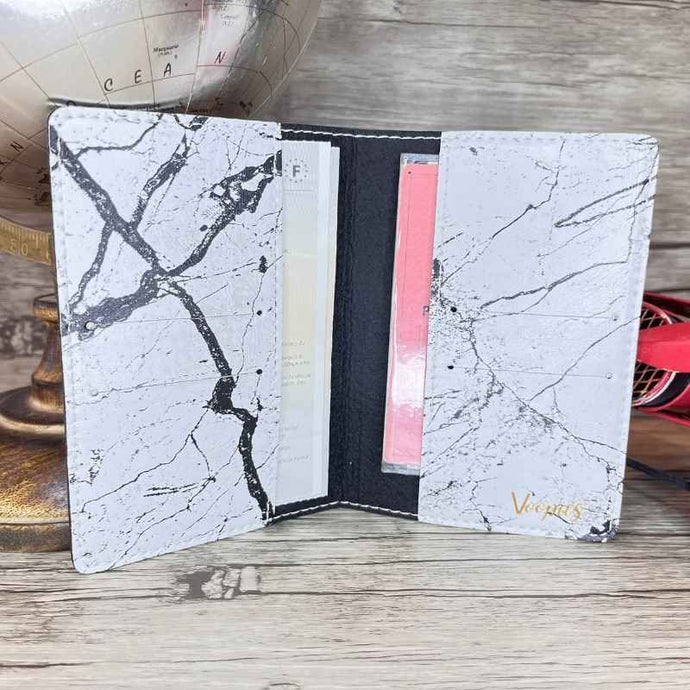 Étui Carte Grise Personnalisé Marbre Blanc