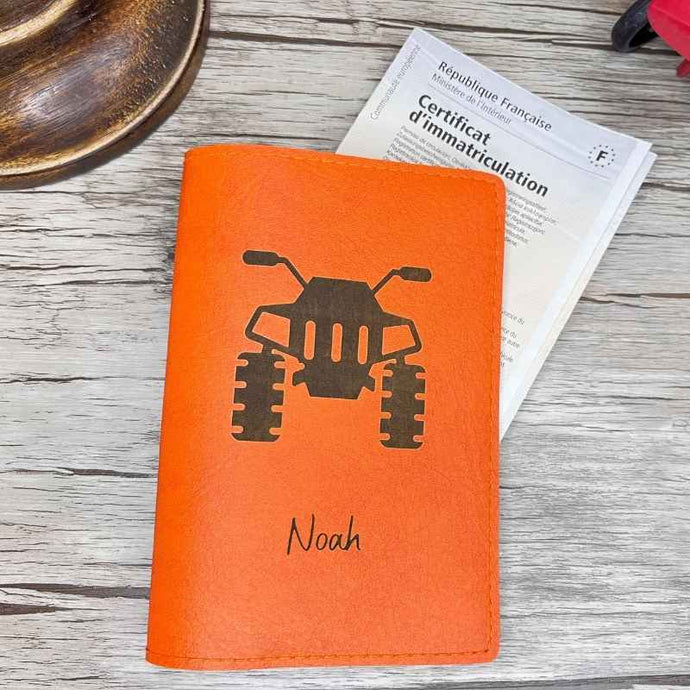 Étui Carte Grise Personnalisé Orange