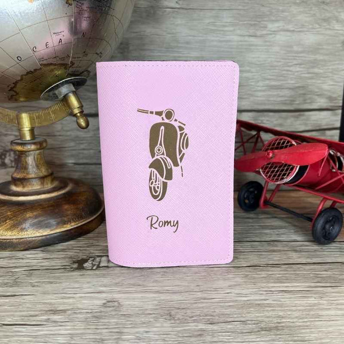 Étui Carte Grise Personnalisé Rose