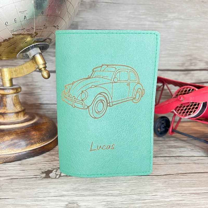 Étui Carte Grise Personnalisé Vert
