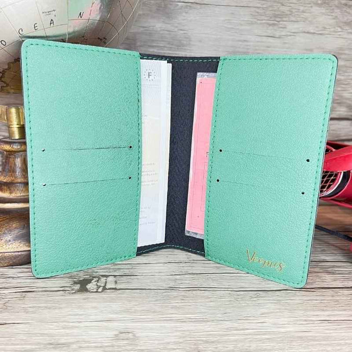 Étui Carte Grise Personnalisé Vert