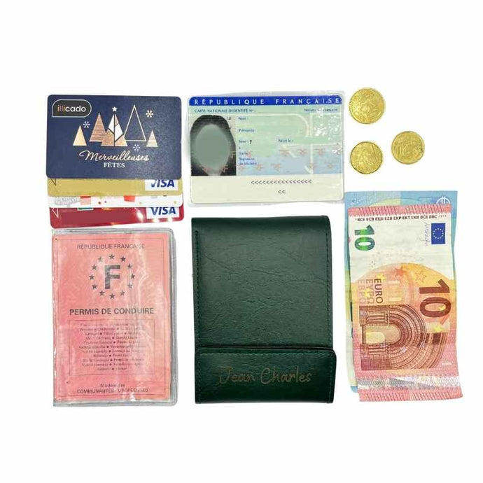 Portefeuille Homme Personnalisé Vert