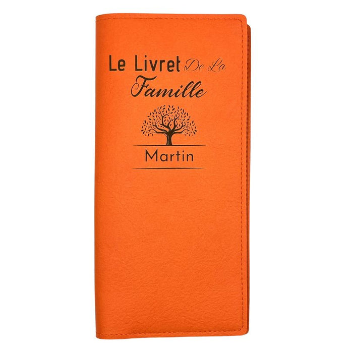 Protège Livret de Famille Personnalisé Orange Vente Privée