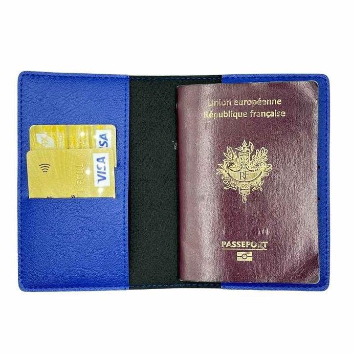Protège Passeport Personnalisé Bleu