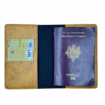 Pochette Passeport Camel intérieur