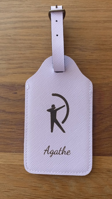 34 Étiquettes Bagage Rose "Revents" (24 avec Logo et Prénom + 10 avec Logo)