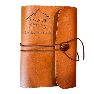 carnet de voyage marron personnalisé