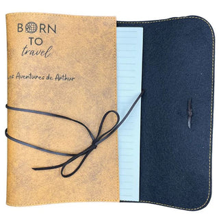 Intérieur carnet de voyage camel ouvert