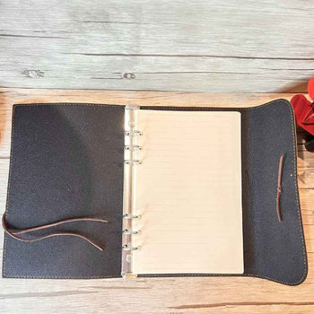 Pages intérieures du carnet de voyage marron, format A5 intérieur