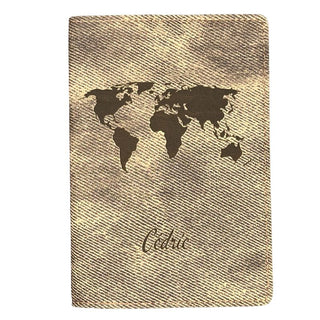 etui à passeport jeans brown