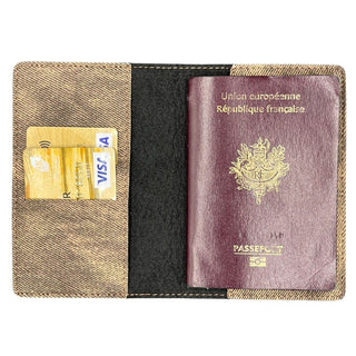 Intérieur etui à passeport jeans brown