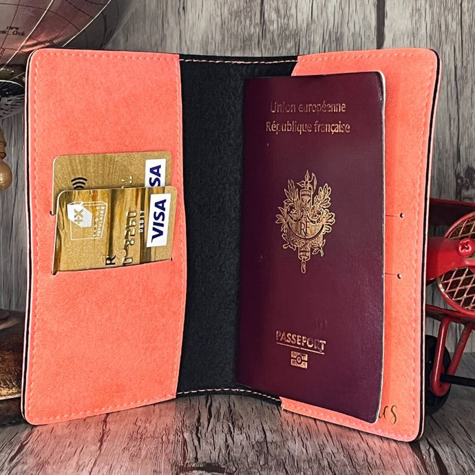 Protège Passeport Personnalisé Saumon