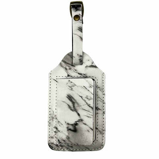 Intérieur etiquette valise marbre blanc
