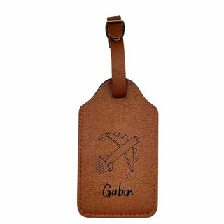 etiquette bagage personnalisée marron