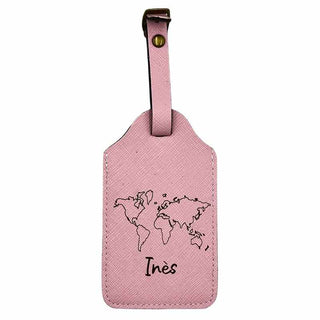 etiquette bagage personnalisée rose