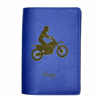 etui carte grise personnalisé bleu