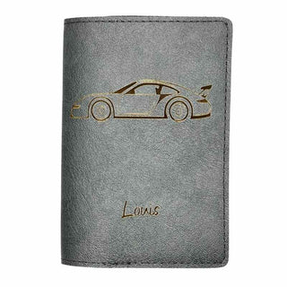 etui carte grise personnalisé gris