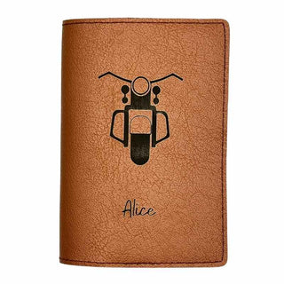 etui carte grise personnalisé marron
