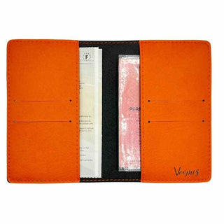 Intérieur etui carte grise personnalisé orange