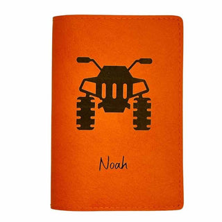 etui carte grise personnalisé orange