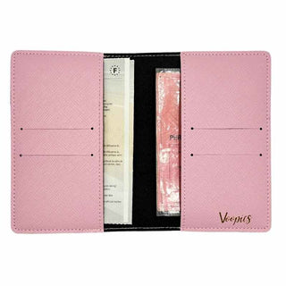 Intérieur etui carte grise personnalisé rose