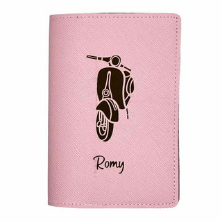 etui carte grise personnalisé rose