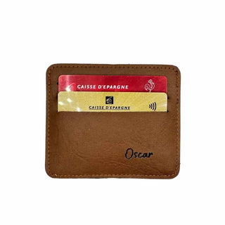 Intérieur porte carte personnalisé marron