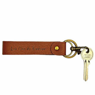 Intérieur porte clé personnalisé marron