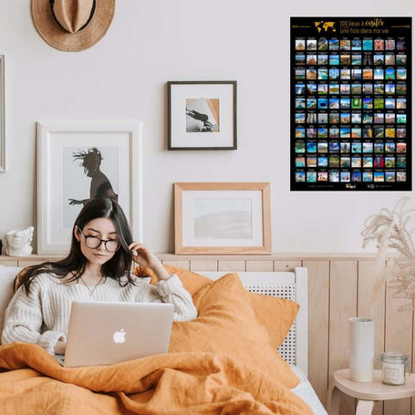Poster à gratter - 100 lieux à visiter dans ma Vie intérieur