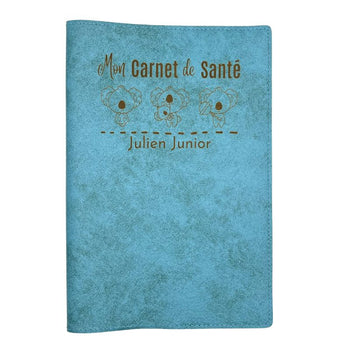 Protège Carnet de Santé Personnalisé Bleu