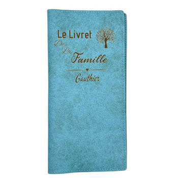 Protège Livret de Famille Personnalisé Bleu