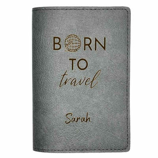 etui passeport personnalisé gris