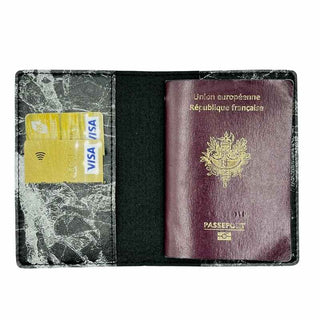 Protector de pasaportes de mármol negro intérieur