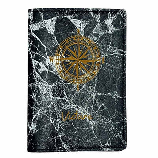 etui passeport marbre noir