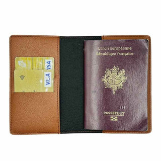 Protector de pasaporte marrón intérieur