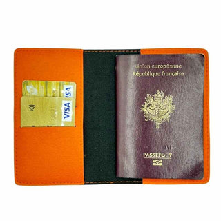 Intérieur pochette passeport homme orange