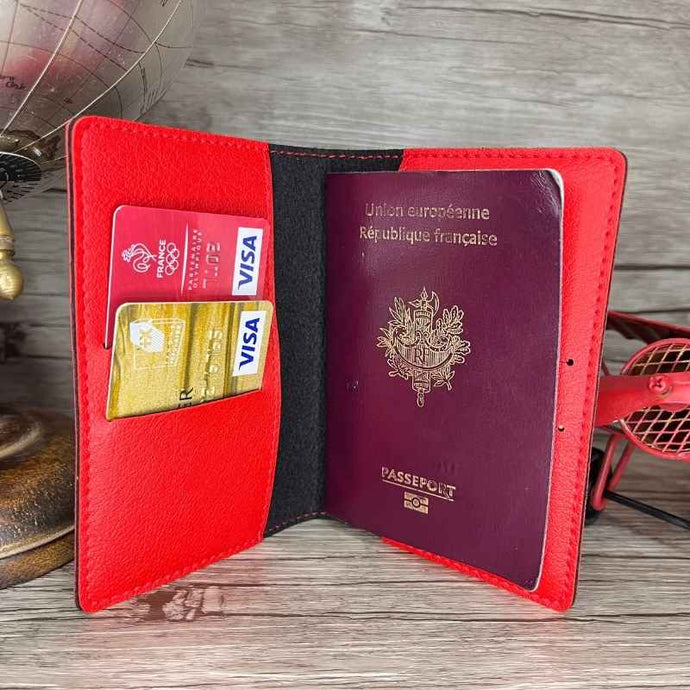 Protège Passeport Personnalisé Rouge