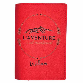 etui passeport simili pu rouge