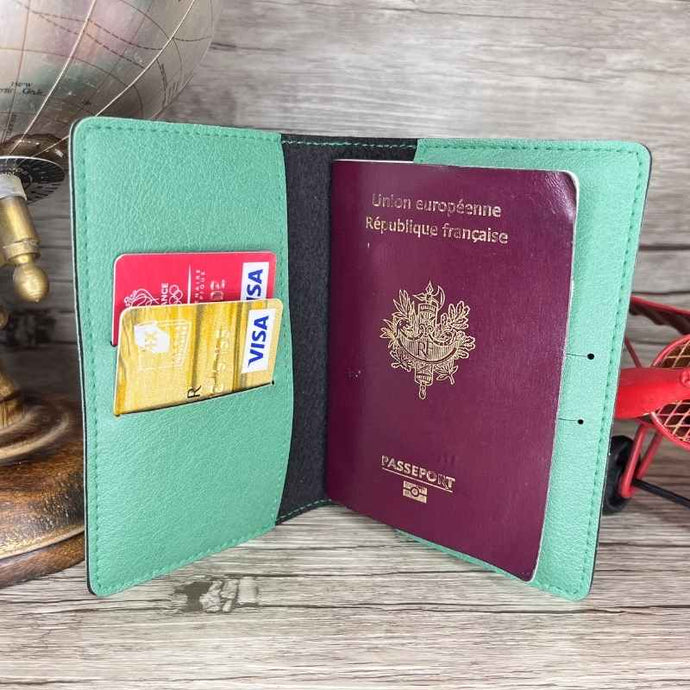 Protège Passeport Personnalisé Vert