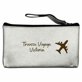 trousse de toilette personnalisée argent