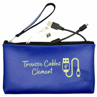 Intérieur trousse de toilette personnalisée bleu