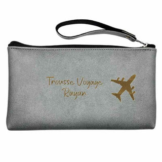 trousse de toilette personnalisée grise
