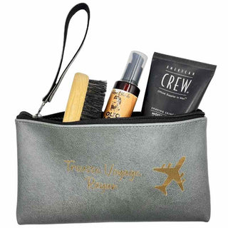 Intérieur trousse de toilette personnalisée grise