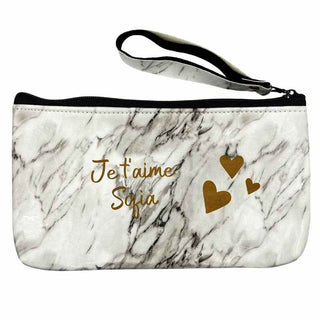 trousse de toilette personnalisée marbre blanc