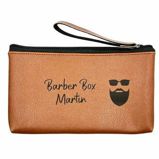 trousse de toilette personnalisée marron