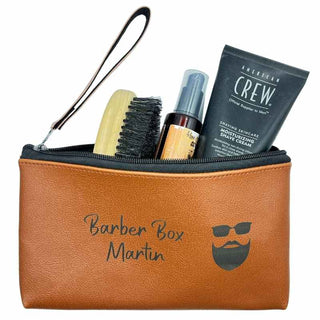 Intérieur trousse de toilette personnalisée marron