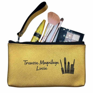 Intérieur trousse de toilette personnalisée or