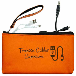 Intérieur trousse de toilette personnalisée orange